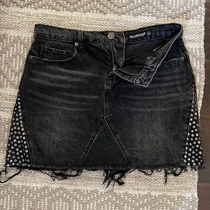 Black jean denim skirt